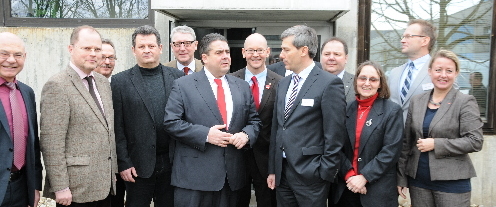 Sigmar Gabriel bei seinem Besuch in Aalen